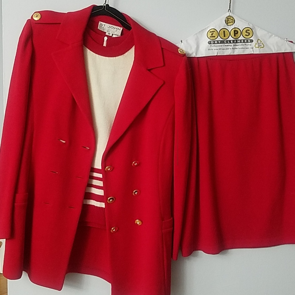 3 piece knit skirt suit